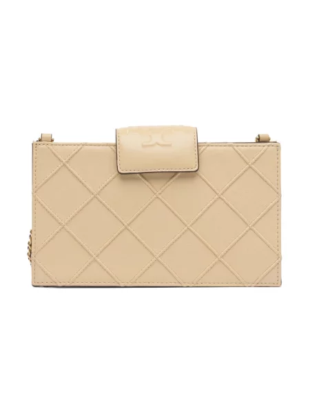 Portfel Tory Burch skórzany beżowy