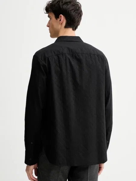 Košile Calvin Klein relaxed s klasickým límcem černá