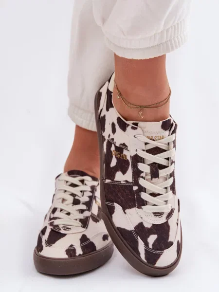 Маратонки Big Star Shoes закърпени кафяво