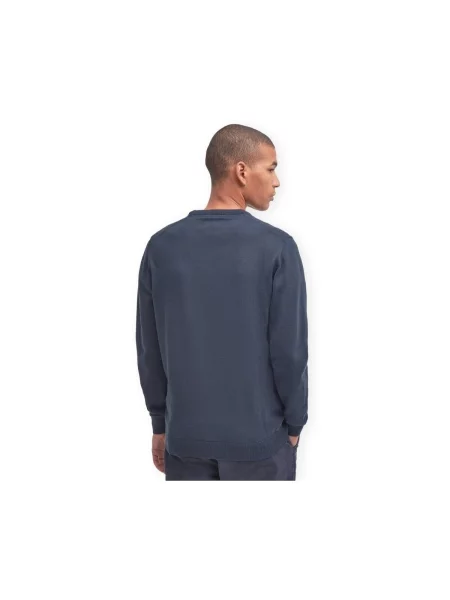 Pulover Barbour cu decolteu rotund clasic albastru