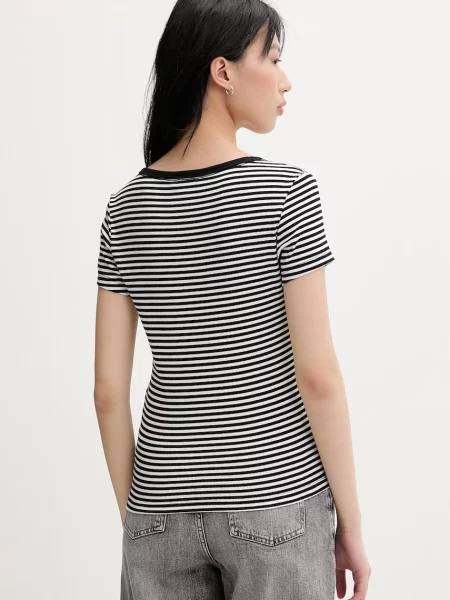 T-shirt o kroju slim fit z mieszanki bawełny Tommy Jeans czarna