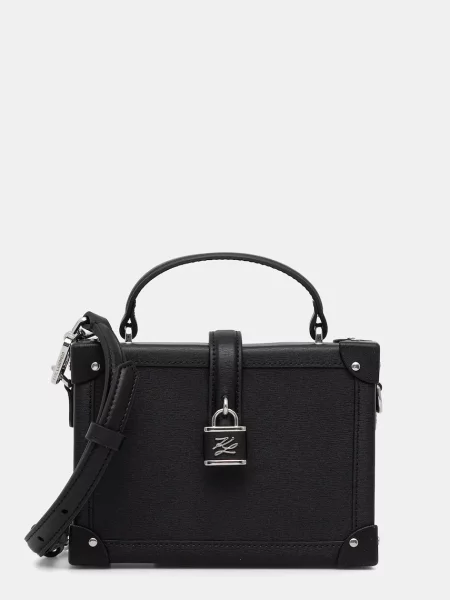 Кожаная сумка Karl Lagerfeld K/Autograph с автографом черная