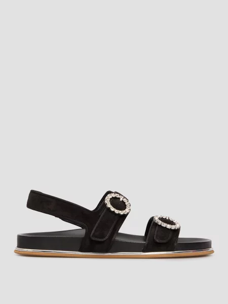 Замшеві босоніжки Baldinini чорні