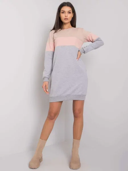 Oblekové šaty Fashionhunters béžová