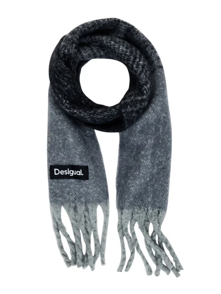 Desigual Fular gri negru