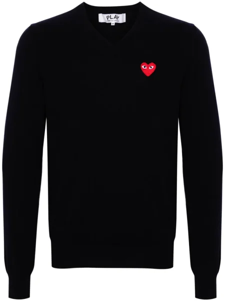 Pulover Comme Des Garcons Play de lână cu motiv cu inimi albastru