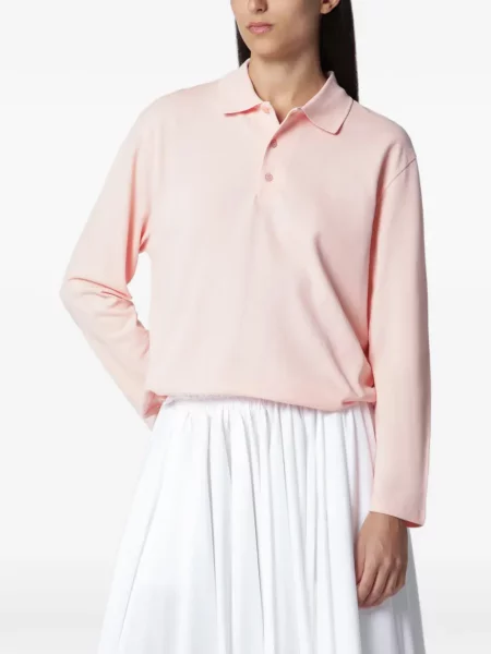 Lung tricou polo Flore Flore roz