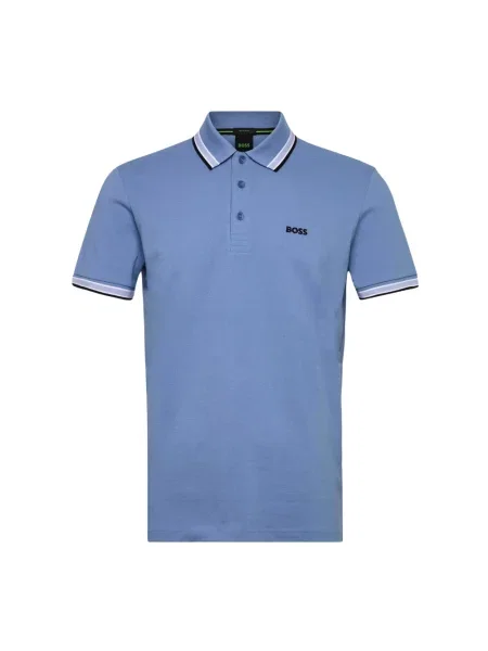 BOSS Green polo Paddy niebieska