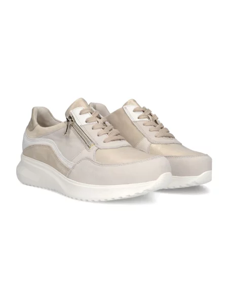 Sneakersy Waldläufer skórzane beżowe