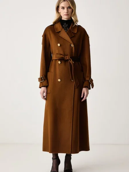 Elisabetta Franchi női gyapjú kabát barna
