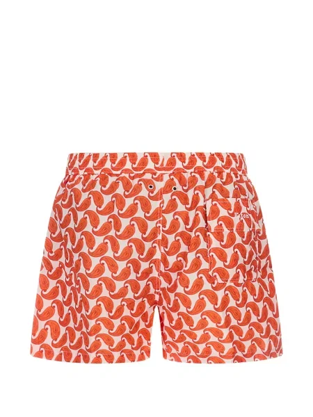 Slip de baie Kiton cu imagine cu model paisley alb