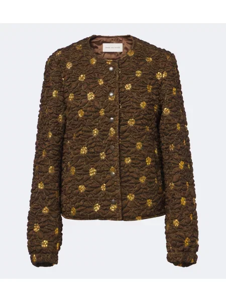 Geacă Dries Van Noten cu model floral maro