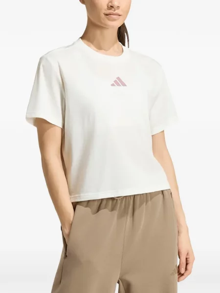 Scurt tricou Adidas alergare cu broderie portocaliu