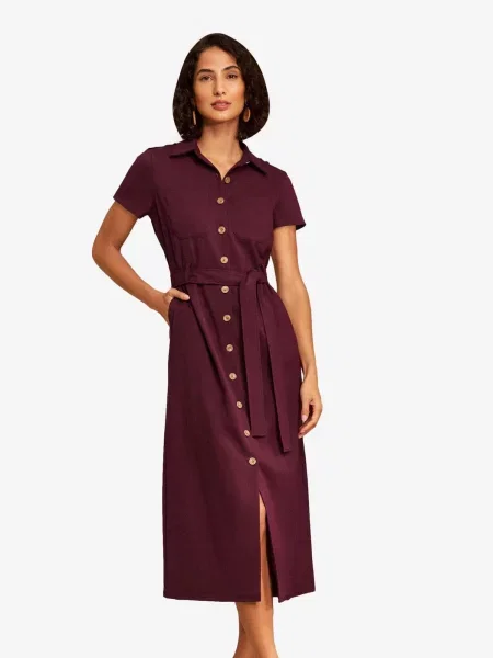 Love & roses Rochie tip bluză vin roșu
