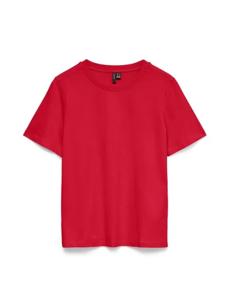 VERO MODA Tričko VMPAULINA červená ružová