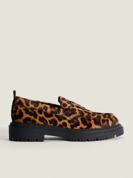 Кожени мокасини Hoff LEOPARD MARRON с равна подметка SCHOOL кафяво