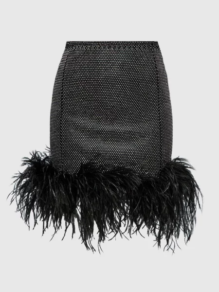 Спідниця з кристалами і пір'ям страуса Santa Brands чорна
