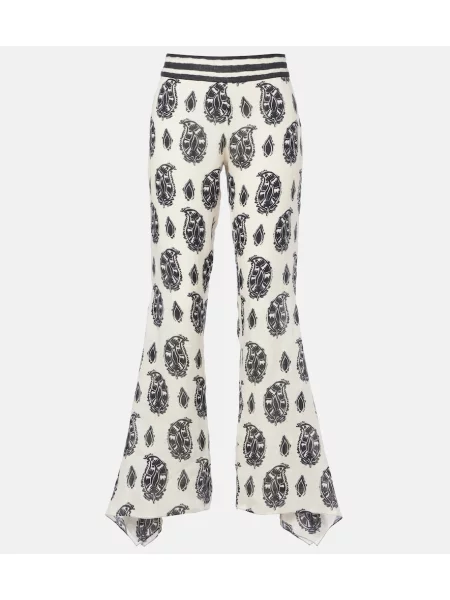Pantaloni Johanna Ortiz de in cu imagine alb