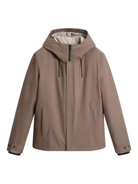 Geacă Woolrich cu glugă maro