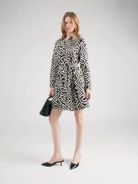 VERO MODA Rochie tip bluză VMVIGDIS bej negru