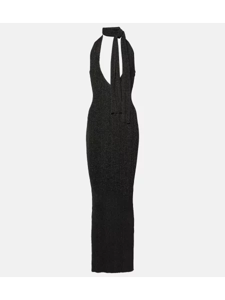 Rochie maxi Aya Muse tricotate de costum negru