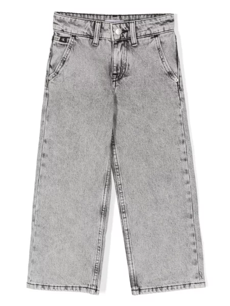 Jeansy straight leg dziecięce Calvin Klein szare