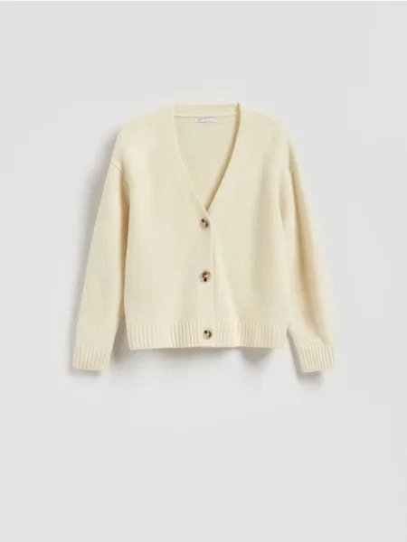 Reserved Cardigan din lână galben-deschis galben