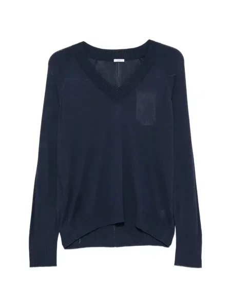 Lung tricou Joseph cu decolteu în V albastru