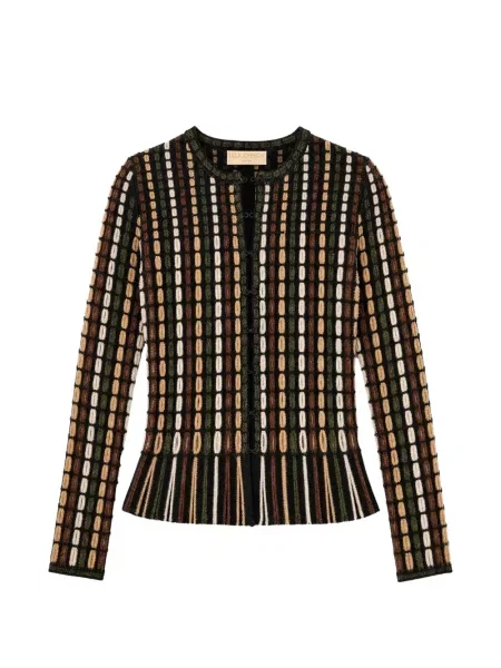 Cardigan Ulla Johnson tricotate cu imprimeu geometric negru
