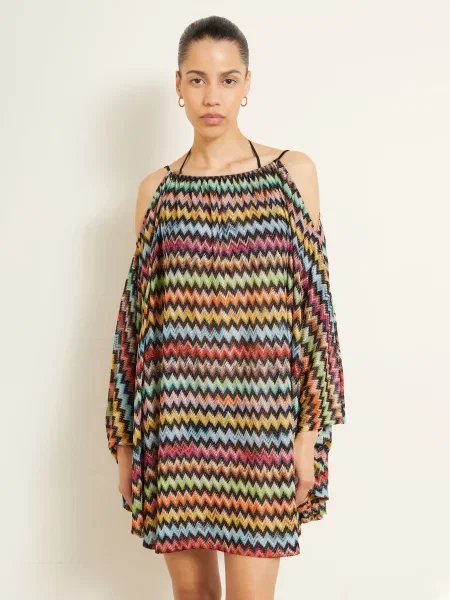 Missoni Plážové Šaty S Třpytivou Přízí / oranžová / světle zelená černá