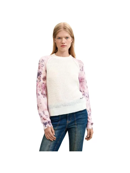 Pulover Desigual alb