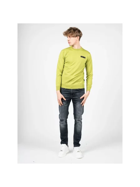 Sweter Plein Sport z wełny merino zielony