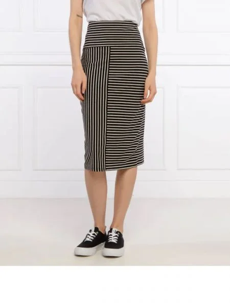 Superdry Fustă CLASSIC | high waist negru