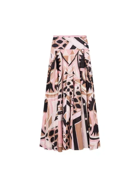 Spódnica maxi Pucci z nadrukiem różowa