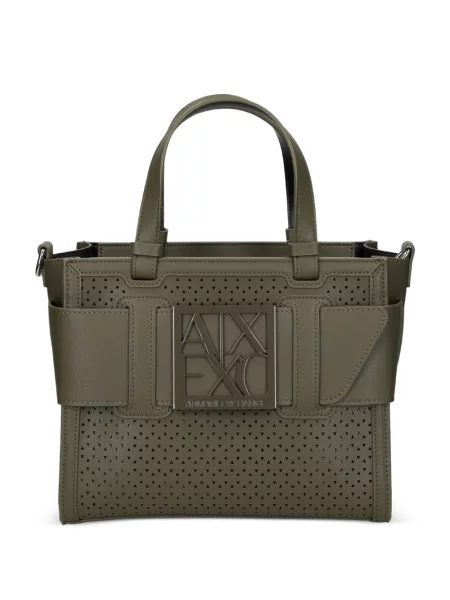 Shopper táska Armani Exchange autogrammal zöld