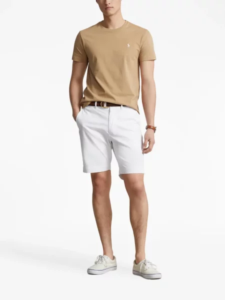 Koszulka Polo Ralph Lauren ze stretchu w kratkę z nadrukiem brązowa