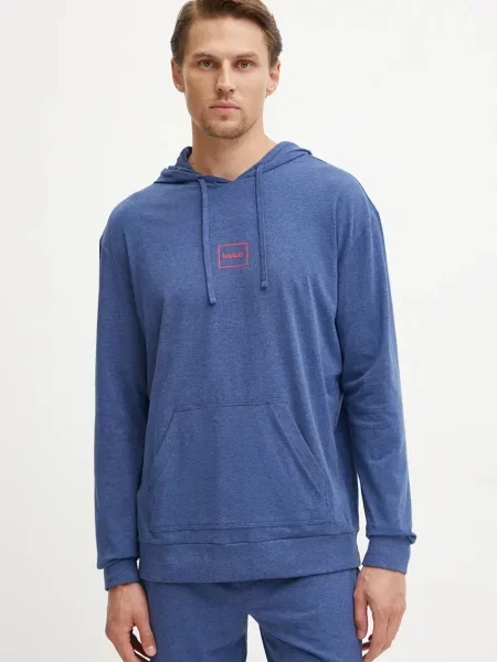 HUGO dukserica loungewear muška od pamuka s elastanom plava