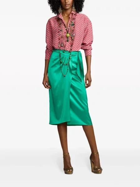 Šilkinis palaidinė Ralph Lauren Collection rožinė