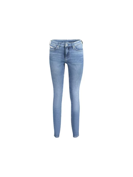 Skinny jeansy skinny Calvin Klein niebieskie