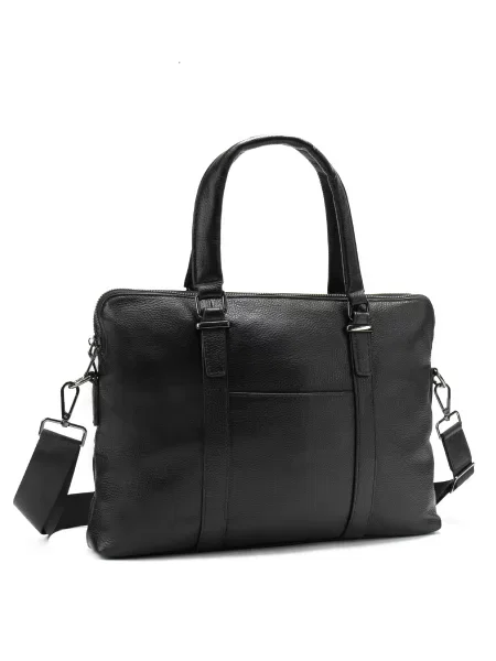 Кожаная сумка для ноутбука Royalbag черная