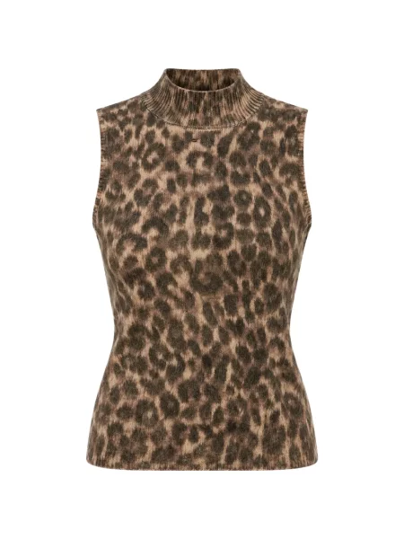 Džemper Barbara Bui bez rukava s printom s leopard uzorkom smeđa