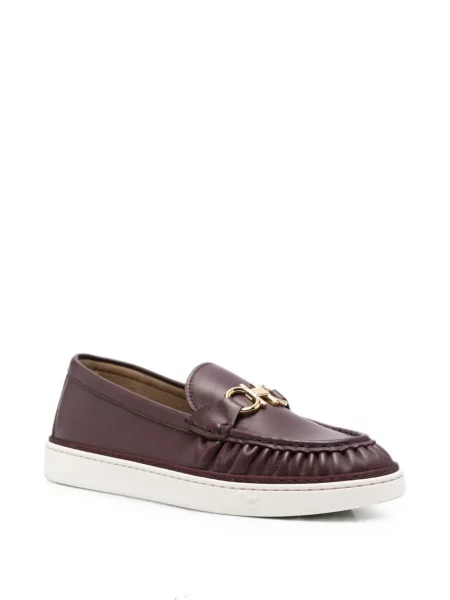 Pantofi loafer Ferragamo cu volane maro