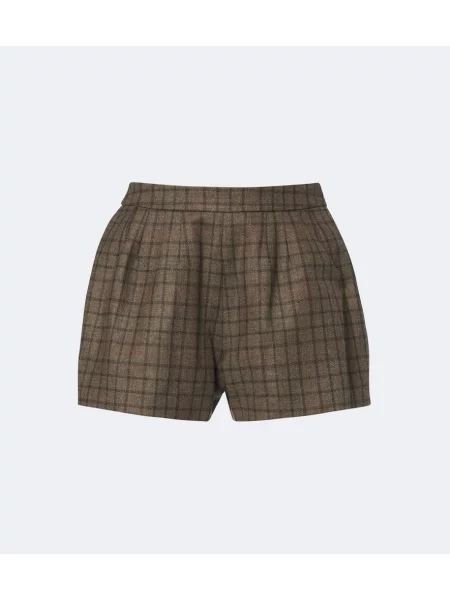 Pantaloni scurți Blazé Milano de lână în carouri verde