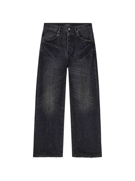 Blugi Purple Brand cu broderie negru