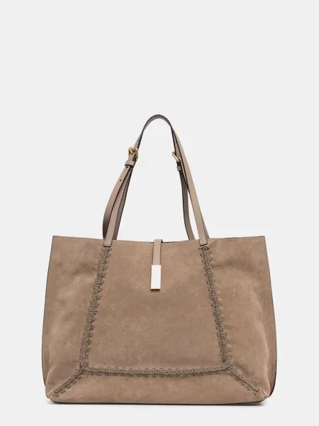 Geantă shopper Pollini din piele verde