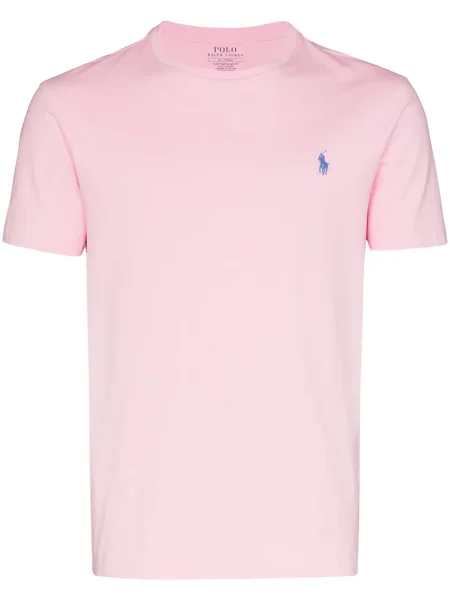 Haftowana koszulka polo Polo Ralph Lauren różowa