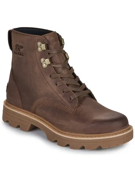 Botine Sorel din dantelă maro
