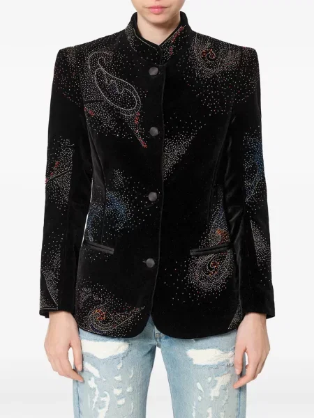 Sacou Isabel Marant cu imagine cu model paisley negru