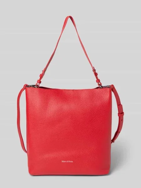 Torba shopper z naturalnej skóry bydlęcej model ‘BRINJA’ Marc O'polo czerwona