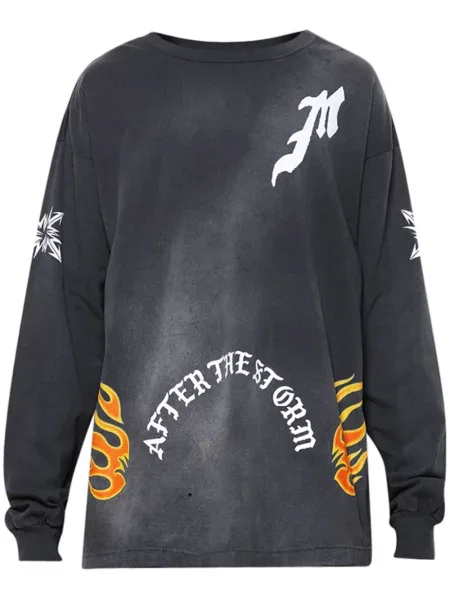 Tricou Saint Mxxxxxx cu imagine lung negru